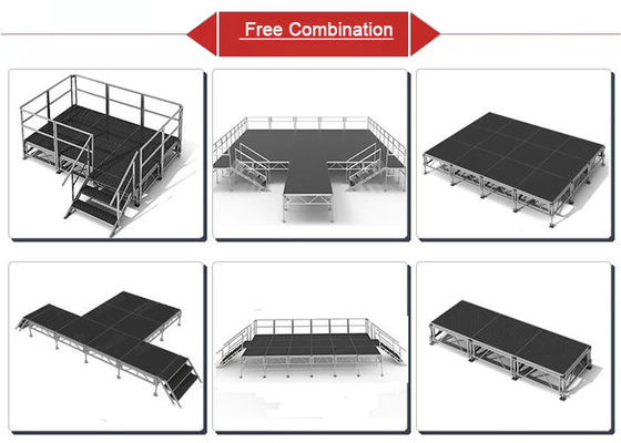 Platform panggung aluminium tahan lama disesuaikan dan nyaman untuk pertunjukan dan pameran